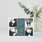 Romantic-verzoek | Foto Collage Save the Date Aankondigingskaart (Staand voorkant)