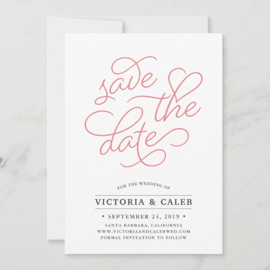 Romantic-verzoek | Typografie Save the Date Kaart (Voorkant)