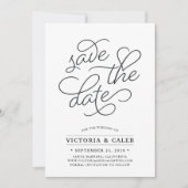Romantic-verzoek | Typografie Save the Date Kaart (Voorkant)