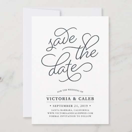 Romantic-verzoek | Typografie Save the Date Kaart (Voorkant)