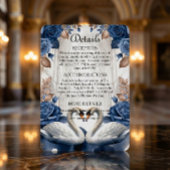 Romantic Victorian Swan & Navy Rose Garden Informatiekaartje