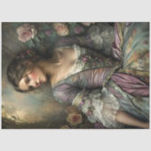 Romantic Victorian Woman Floral Portrait Decoupage Tissuepapier (Voorkant)