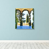 Romantic Villa del Balbianello (Lake Como, Italië) Canvas Afdruk (Insitu (Houten vloer))