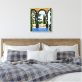 Romantic Villa del Balbianello (Lake Como, Italië) Canvas Afdruk (Insitu (Slaapkamer))