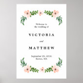 Romantic Vines Large Weddenschap Welkomstteken Poster (Voorkant)