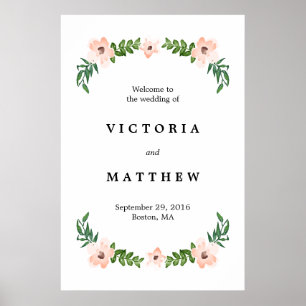 Romantic Vines Large Weddenschap Welkomstteken Poster