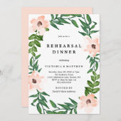 Romantic Vines Rehearsal Dinner Invitation Kaart (Voorkant / Achterkant)