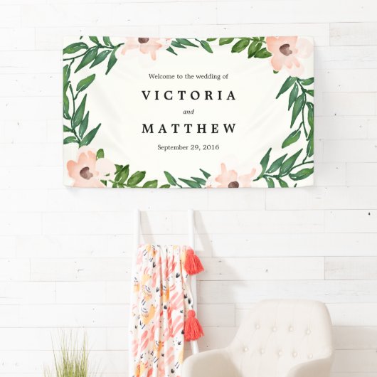 Romantic Vines Weddendag Spandoek (Insitu)