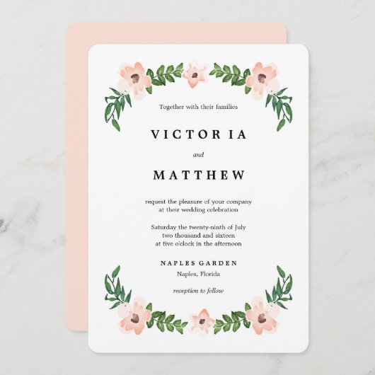 Romantic Vines Weddenschap Kaart (Voorkant / Achterkant)