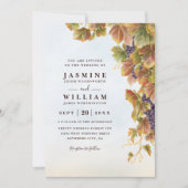 Romantic Vineyard Rustic Elegant QR Code Wedding Kaart (Voorkant)