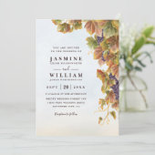 Romantic Vineyard Rustic Elegant QR Code Wedding Kaart (Staand voorkant)