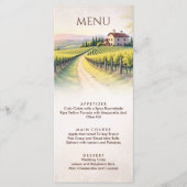 Romantic Vineyard Rustic Wedding Menu (Voorkant)