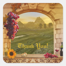 Romantic Vineyard Wedding Dank u Sticker