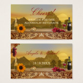 Romantic Vineyard Wedding Drink Ticket Visitekaartje (Voorkant /achterkant)