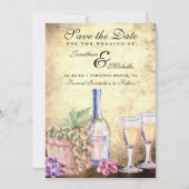 Romantic Vineyard Winery Vintage Wedding Save The Date (Voorkant)