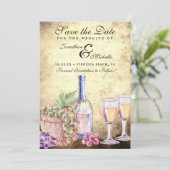 Romantic Vineyard Winery Vintage Wedding Save The Date (Staand voorkant)