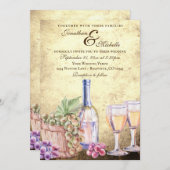 Romantic Vineyard Winery Wine Wedding Kaart (Voorkant / Achterkant)