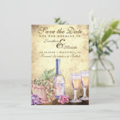 Romantic Vineyard Winery Wine Wedding Save The Date (Staand voorkant)