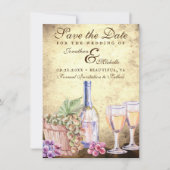 Romantic Vineyard Winery Wine Wedding Save The Date (Voorkant)