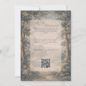 Romantic Vintage Botanical Blue Beige tapestry Kaart (Achterkant)