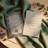 Romantic Vintage Botanical Blue Beige tapestry Kaart