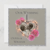 Romantic vintage bruiloft-uitnodiging kaart (Voorkant)