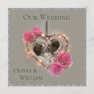 Romantic vintage bruiloft-uitnodiging kaart