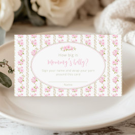 Romantic Vintage Floral Mommy’s Belly Game Informatiekaartje