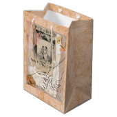 Romantic Vintage Floral Riverside Collage Medium Cadeauzakje (Achterkant Gekanteld)