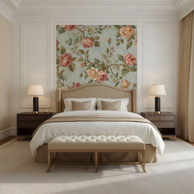 Romantic Vintage Rose Garden Behang (Creator heeft geüpload)