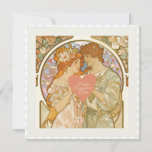 Romantic Vintage Valentine's Day Feestdagenkaart (Voorkant)