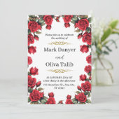 Romantic Vintage Wedding Invitation Kaart (Staand voorkant)