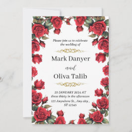 Romantic Vintage Wedding Invitation Kaart