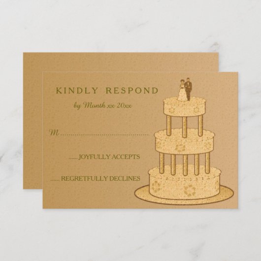 Romantic Vintage Wedding RSVP (Voorkant / Achterkant)