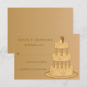 Romantic Vintage Wedding RSVP Kaartje (Voorkant / Achterkant)