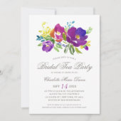 Romantic Violet Floral Bridal Shower Kaart (Voorkant)