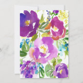 Romantic Violet Floral Bridal Shower Kaart (Achterkant)