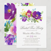 Romantic Violet Floral Bridal Shower Kaart (Voorkant / Achterkant)