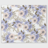 Romantic Violet & Sage Botanische Floral Cadeaupapier (Vlak)