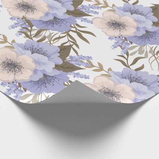 Romantic Violet & Sage Botanische Floral Cadeaupapier (Hoek)