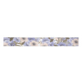 Romantic Violet & Sage Botanische Floral Satijnen Lint (Voorkant)