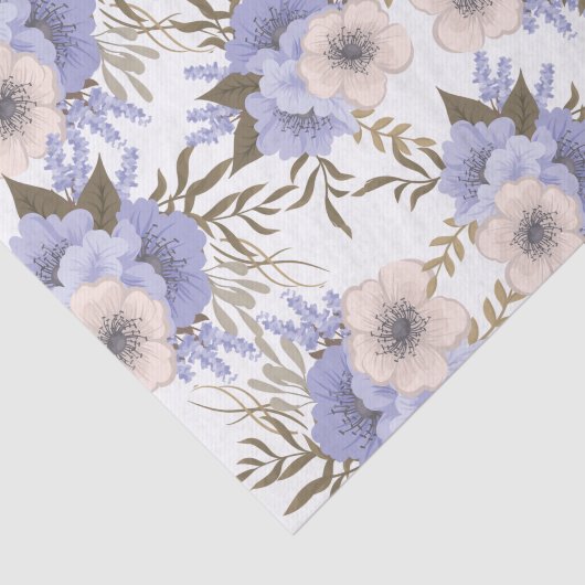 Romantic Violet & Sage Botanische Floral Tissuepapier (Detail)