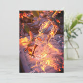 Romantic Violin & Bird Wedding Invitation | Music Kaart (Staand voorkant)