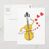 Romantic Violin Serenading Briefkaart (Voorkant / Achterkant)