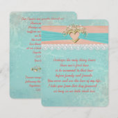 Romantic Vow Renewal Ribbon and Heart Kaart (Voorkant / Achterkant)