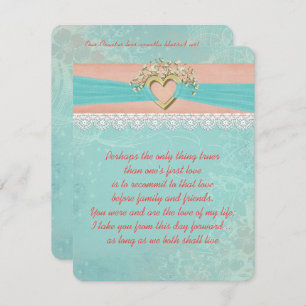 Romantic Vow Renewal Ribbon and Heart Kaart