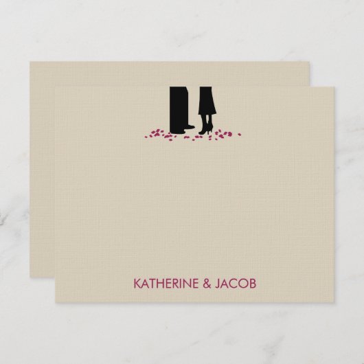 Romantic Vows Wedding Bedankt kaarten (Voorkant / Achterkant)