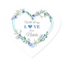 Romantic Vrijgezellenfeest Blue Floral Waterverf