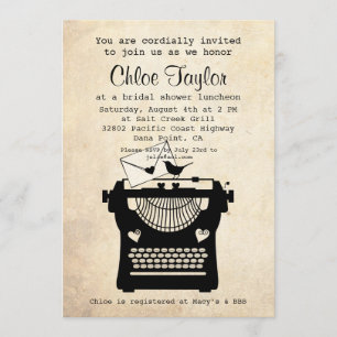 Romantic  Vrijgezellenfeest voor schrijfmachines U Kaart