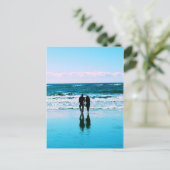 Romantic Walk op het strand Briefkaart (Staand voorkant)